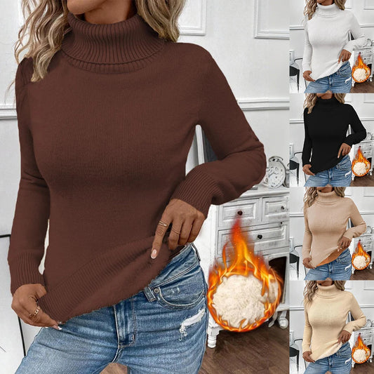 Thermal Knit Turtleneck Long Sleeve T-Shirt