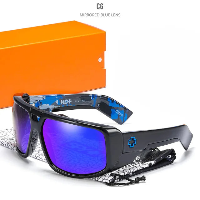TOURING Polarized Sunglasses Men UV400 Sport Driving Goggles Mirrored Shield Brand New Shades With Free Case - Mammalook