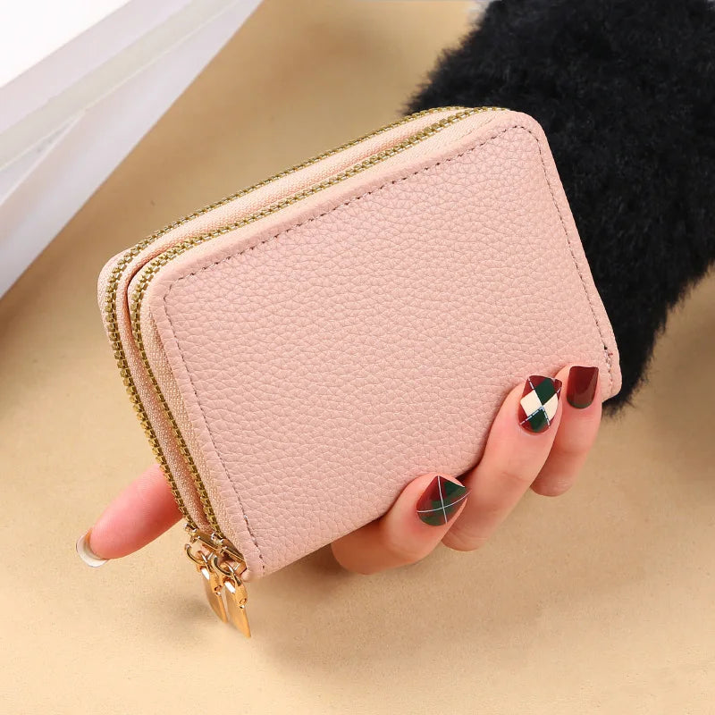 Multi Functional Card Bag, Organ Card Bag, Double-layer Zipper, WOMEN'S Wallet, Large Capacity PU Card Holder - Mammalook