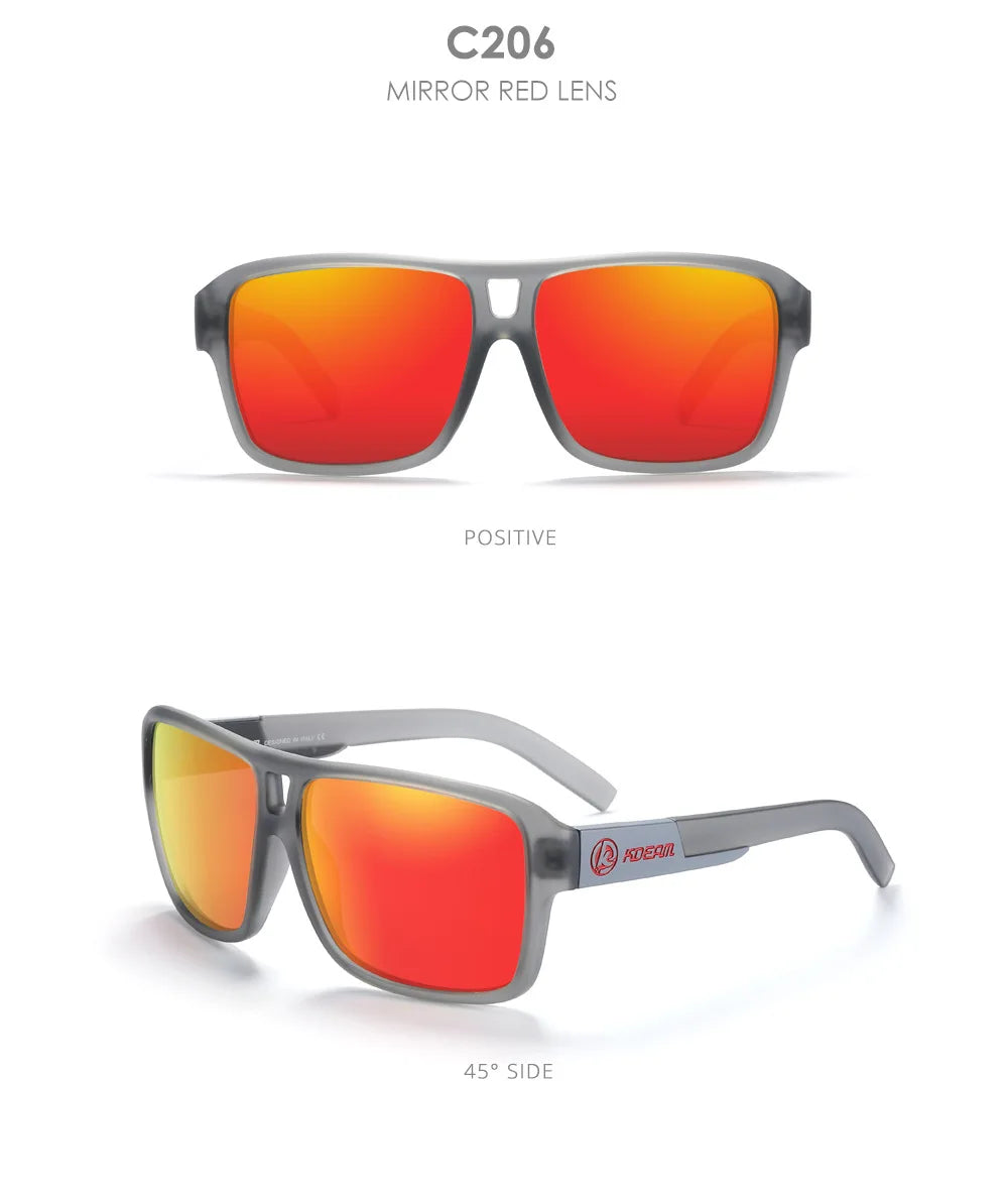 KDEAM 2024 Men's Polarized Sunglasses JAM Style Large Square Frame Glasses Colorful Running Mountaineering Fishing Women Goggles - Mammalook
