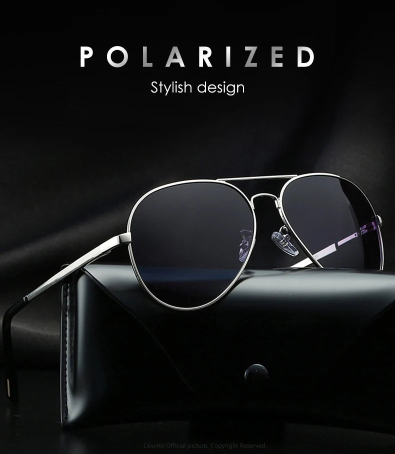 LIOUMO Polarized Aviation Sunglasses – Stylish & Anti-Glare Pilot Glasses for Men & Women
