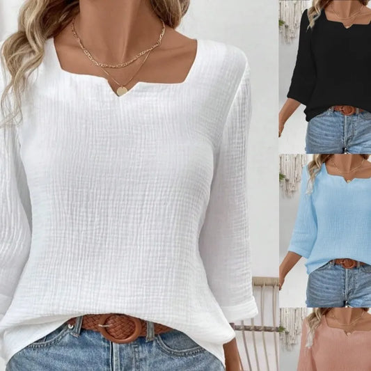 Long Sleeve Blouses V-Neck