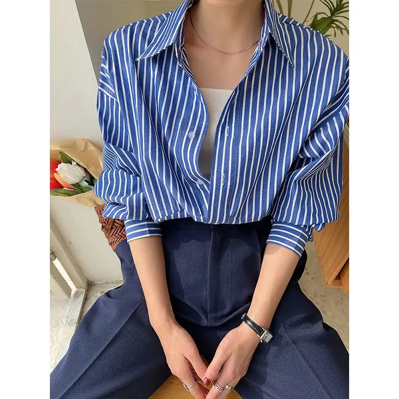 Striped Shirt - Chiffon Blouse for Women