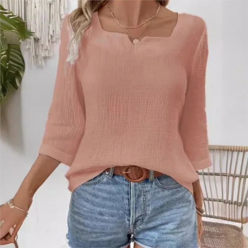 Long Sleeve Blouses V-Neck
