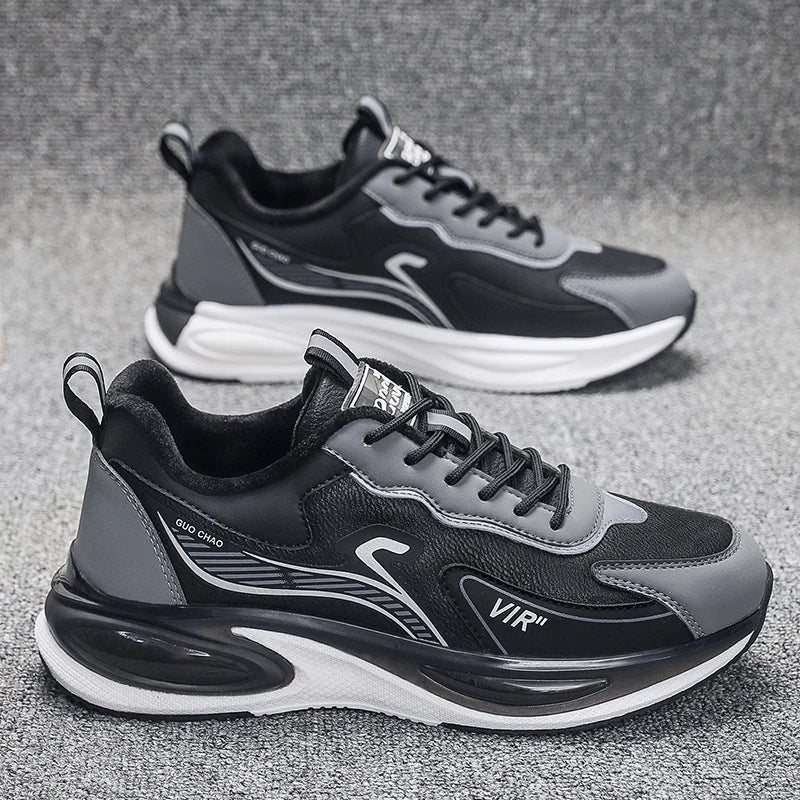 Men’s Platform Athletic Sneakers – Casual Street Style & Winter-Warm Sport Shoes