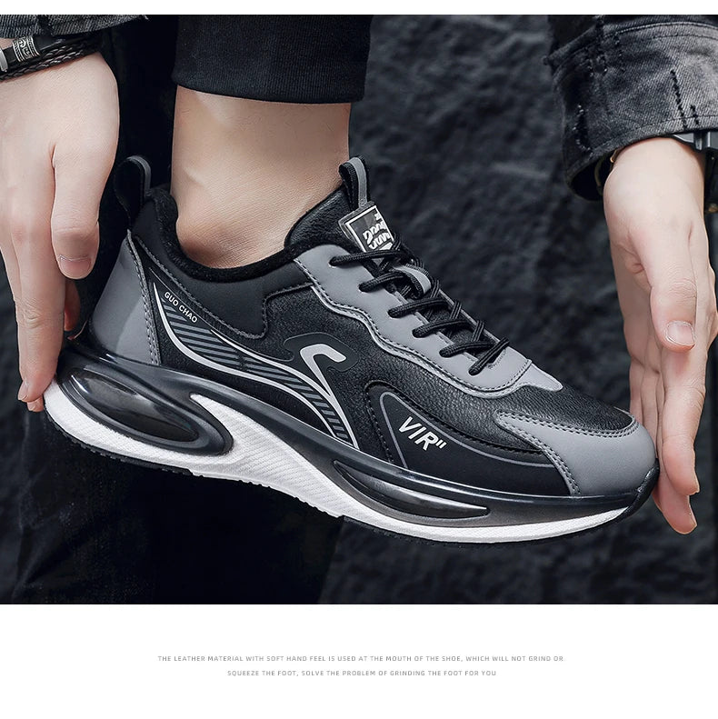 Men’s Platform Athletic Sneakers – Casual Street Style & Winter-Warm Sport Shoes