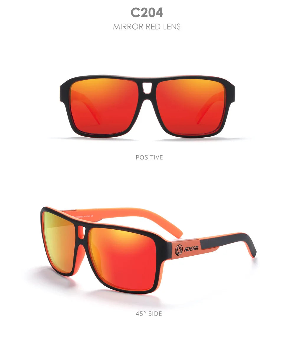 KDEAM 2024 Men's Polarized Sunglasses JAM Style Large Square Frame Glasses Colorful Running Mountaineering Fishing Women Goggles - Mammalook