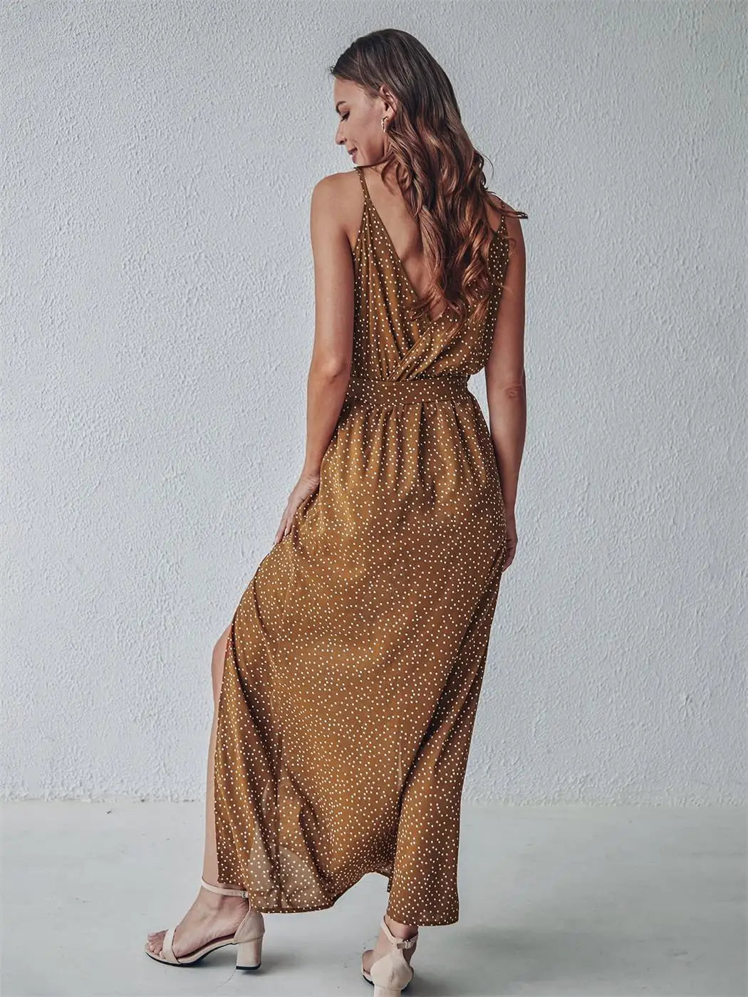 Summer Women Backless Floral Printed Dress