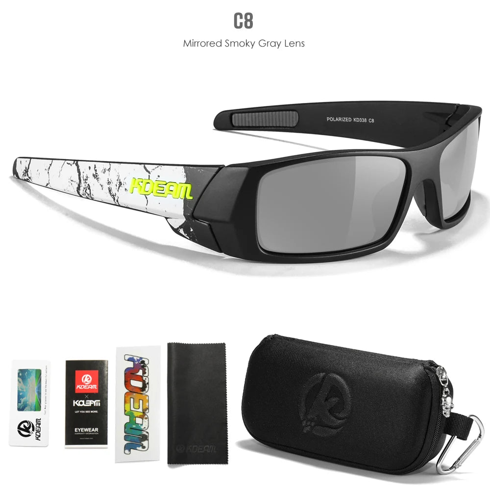 KDEAM Men's Fishing Sunglasses All Black Shades With Carrying Zipper Case 2024 New Arrivals - Mammalook