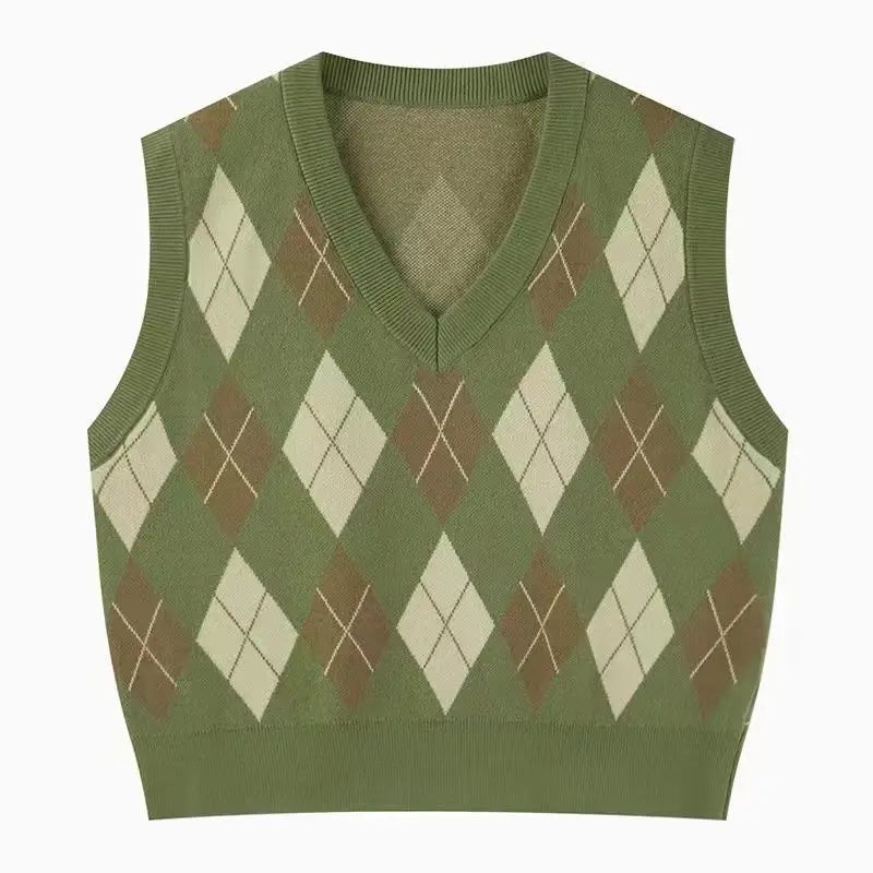 V-Neck Sweater Vest Sleeveless Oversized