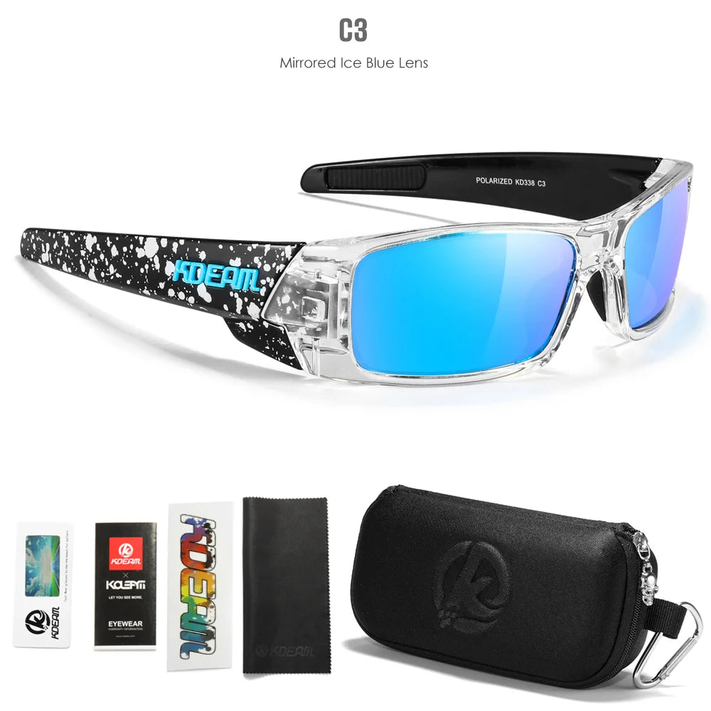 KDEAM Men's Fishing Sunglasses All Black Shades With Carrying Zipper Case 2024 New Arrivals - Mammalook