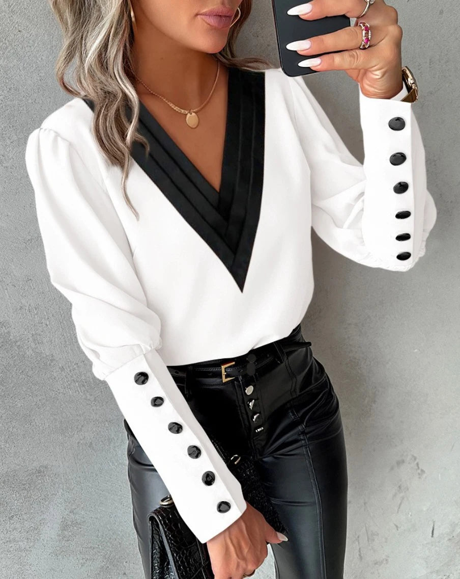 Fashion Women's Blouse Autumn Spring New Casual Simple O-Neck Red Lace Floral Sheer Mesh Patchwork Top Shirts For Women Pullover - Mammalook