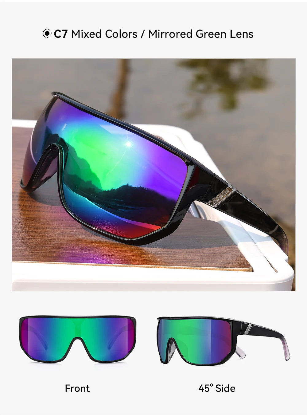 KDEAM New Men's Cycling Sunglasses Sports Polarized Wide-Angle Goggles Party Glasses - Mammalook