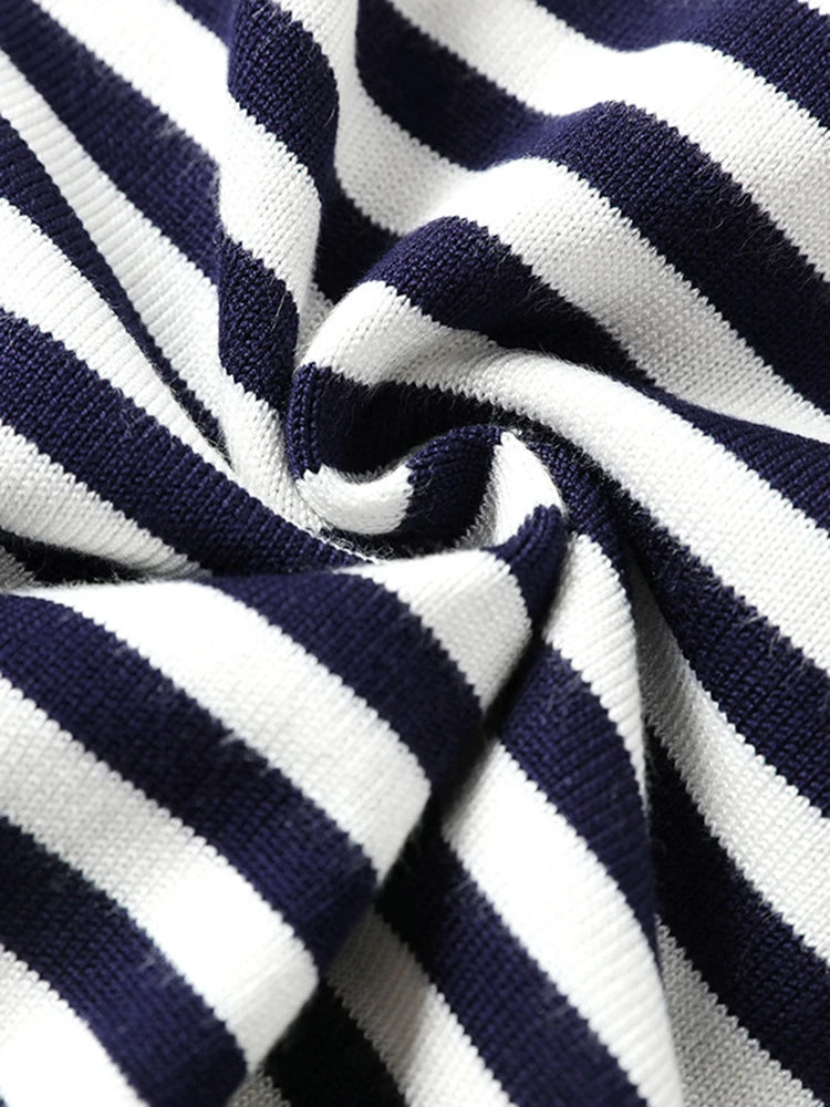 Womens Long Sleeve Striped Pullover O-Neck - Mammalook