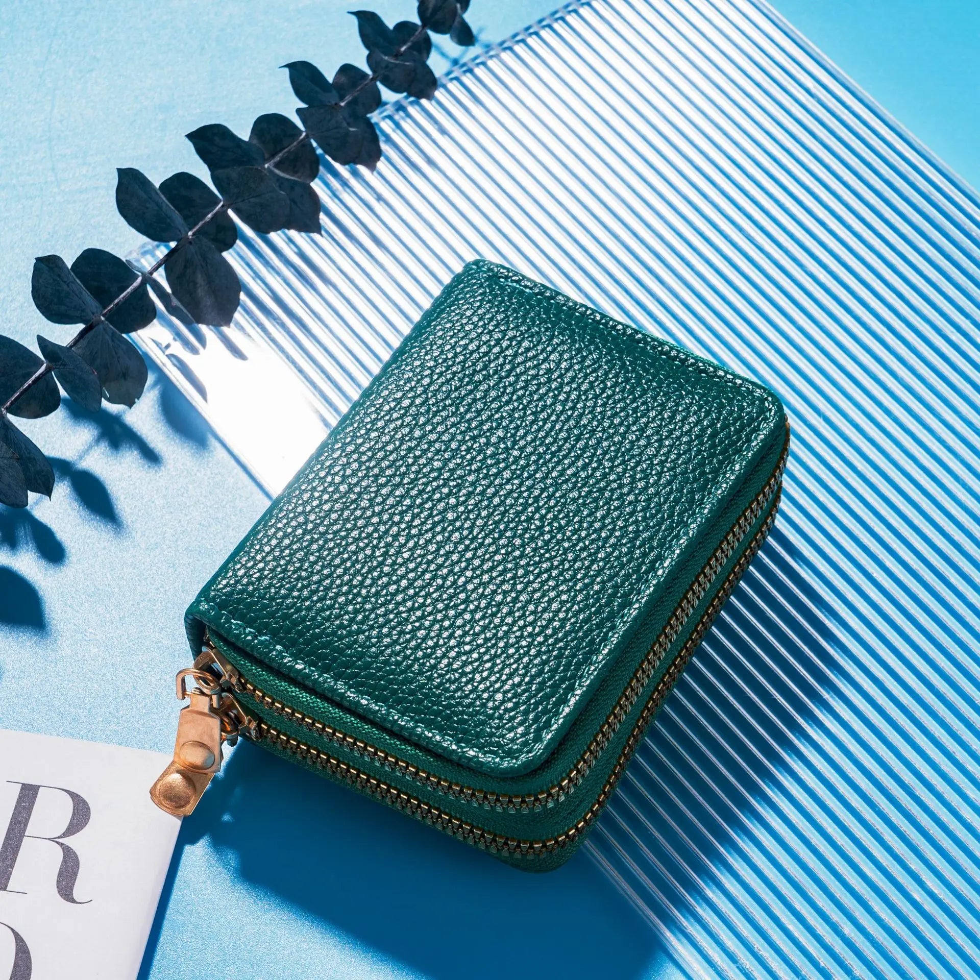 New Double Zipper Wallet Women's Short Wallet PU Leather Credit Card Holder Multi Card Slot Wallet Large Capacity Coin Bag Purse - Mammalook
