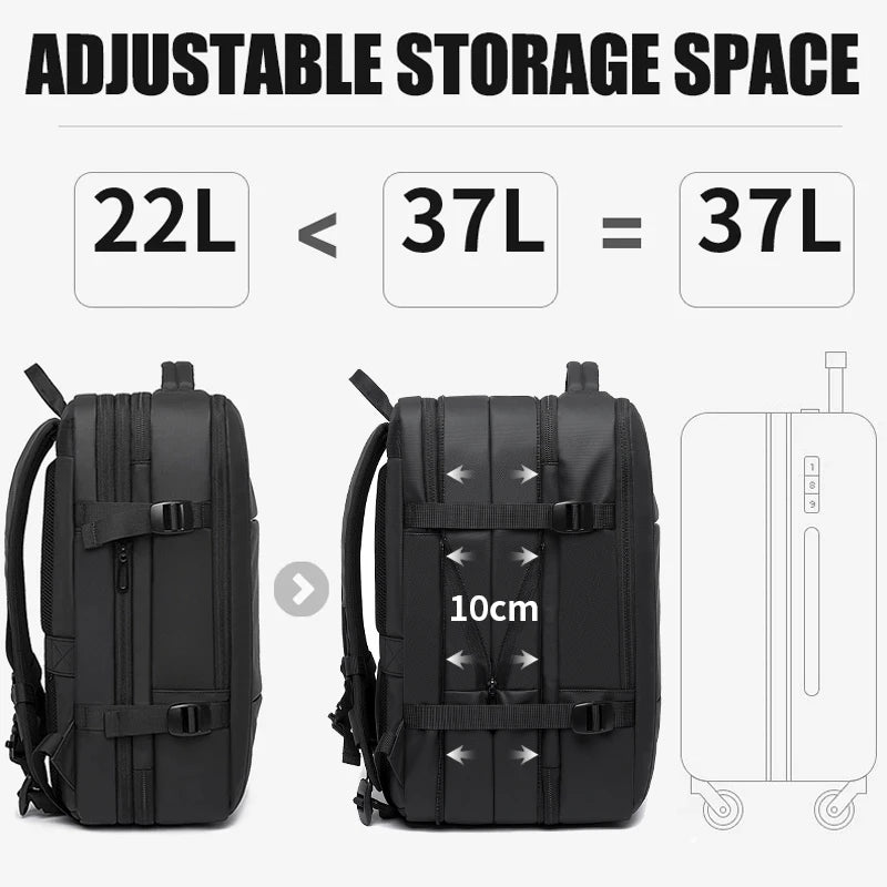 BANGE Travel Backpack Men Business Backpack School Expandable USB Bag Large Capacity 17.3 Laptop Waterproof Fashion Backpack - Mammalook