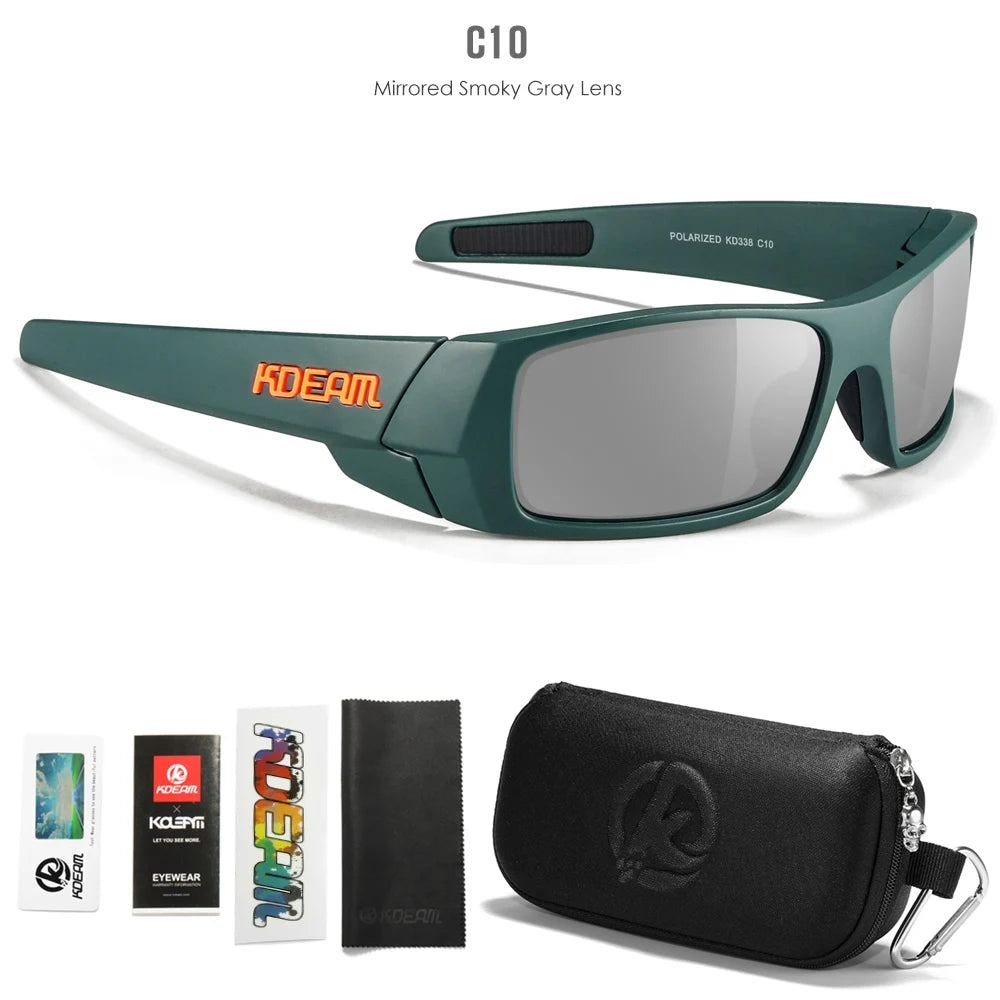 KDEAM Men's Fishing Sunglasses All Black Shades With Carrying Zipper Case 2024 New Arrivals - Mammalook