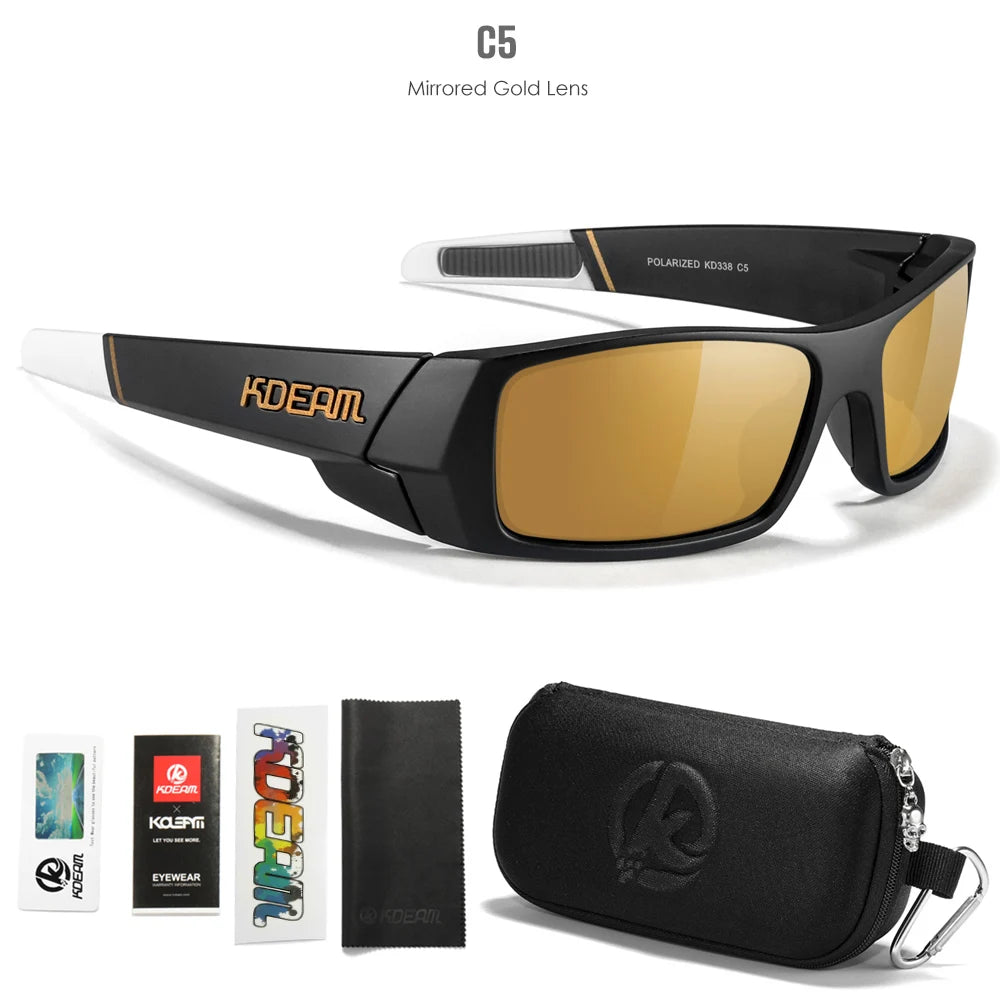 KDEAM Men's Fishing Sunglasses All Black Shades With Carrying Zipper Case 2024 New Arrivals - Mammalook