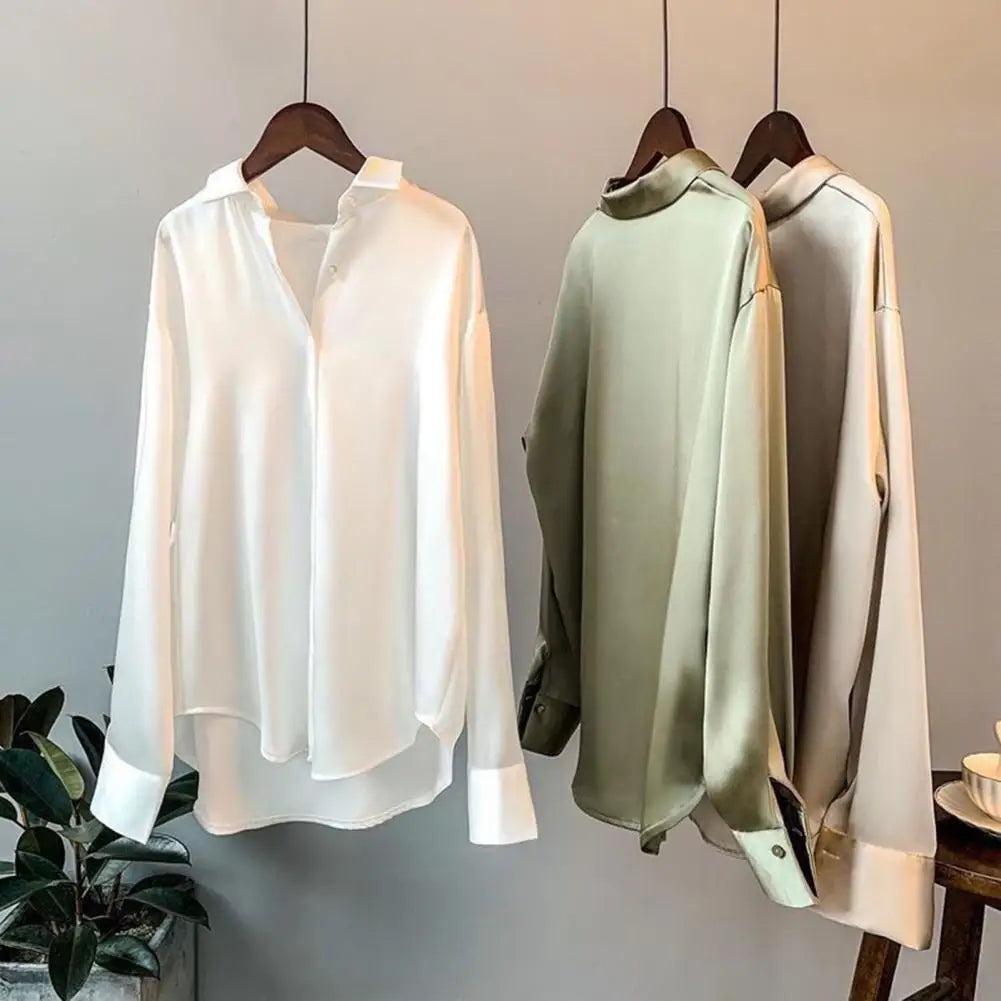 Long Sleeves Blouse - Turndown Collar
