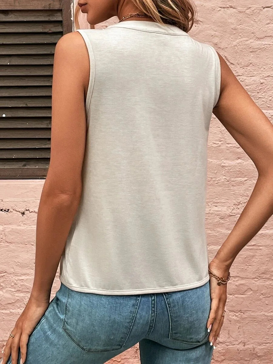 V-Neck Tank Top – Vintage Sleeveless Summer Blouse