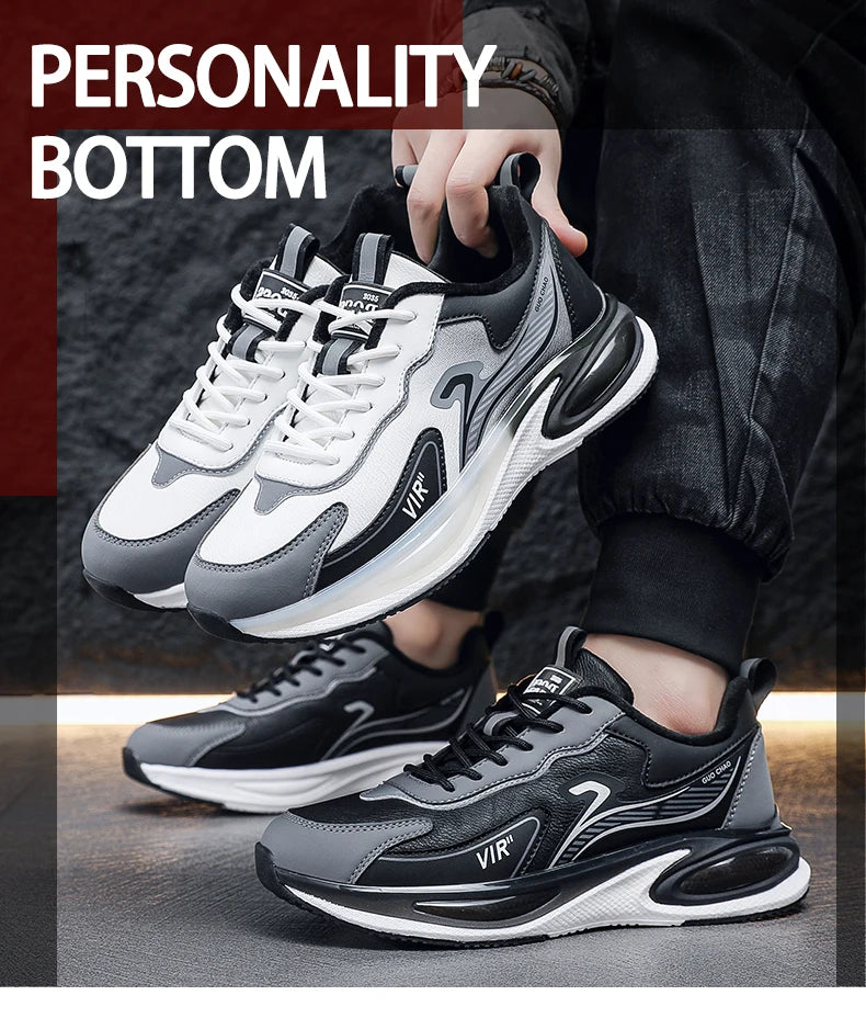 Men’s Platform Athletic Sneakers – Casual Street Style & Winter-Warm Sport Shoes