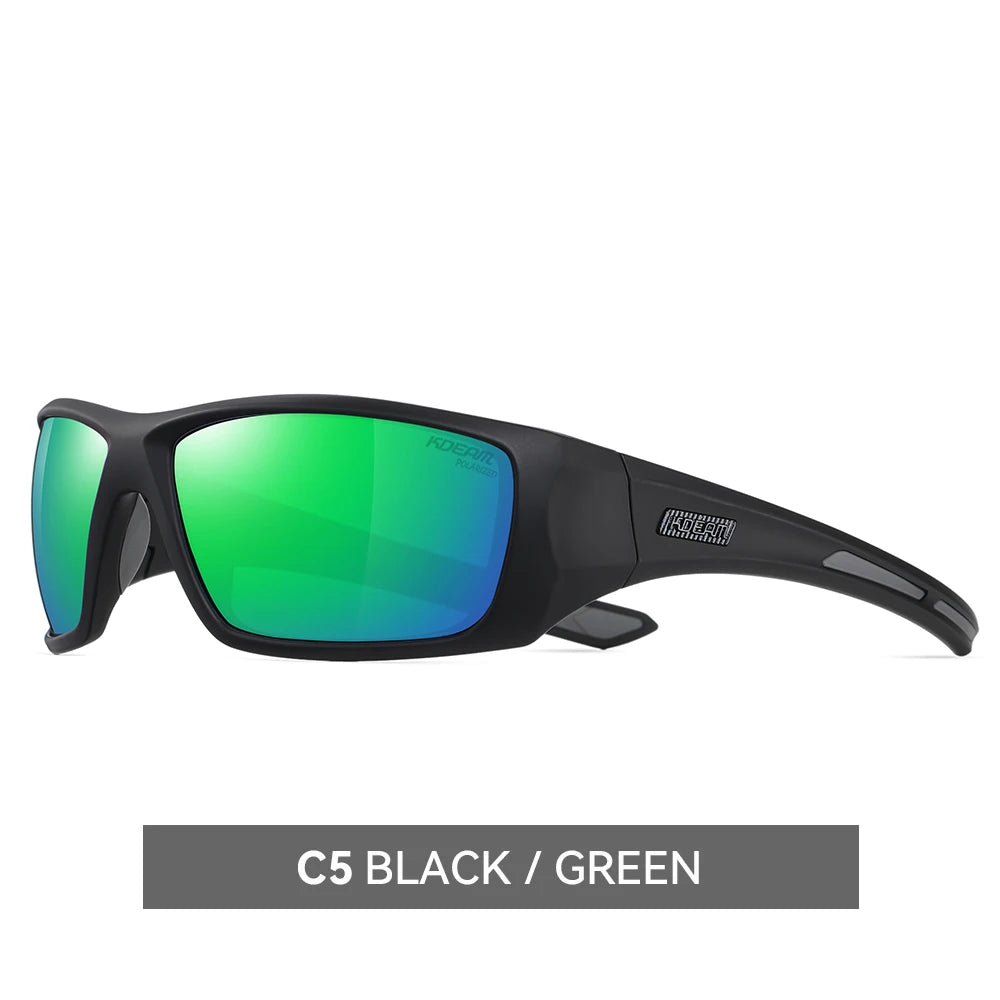 KDEAM Men's Cycling Sunglasses Polarized Great Elasticity Of TR90 Material Riding Sunglasses 1.2mm Thickness Polarizing Lenses - Mammalook