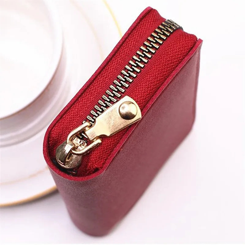 Business Card Holder Wallet Women/men Gray Bank/ID/Credit Card Holder 20 Bits Card Wallet PU Leather Protects Case Coin Purse - Mammalook