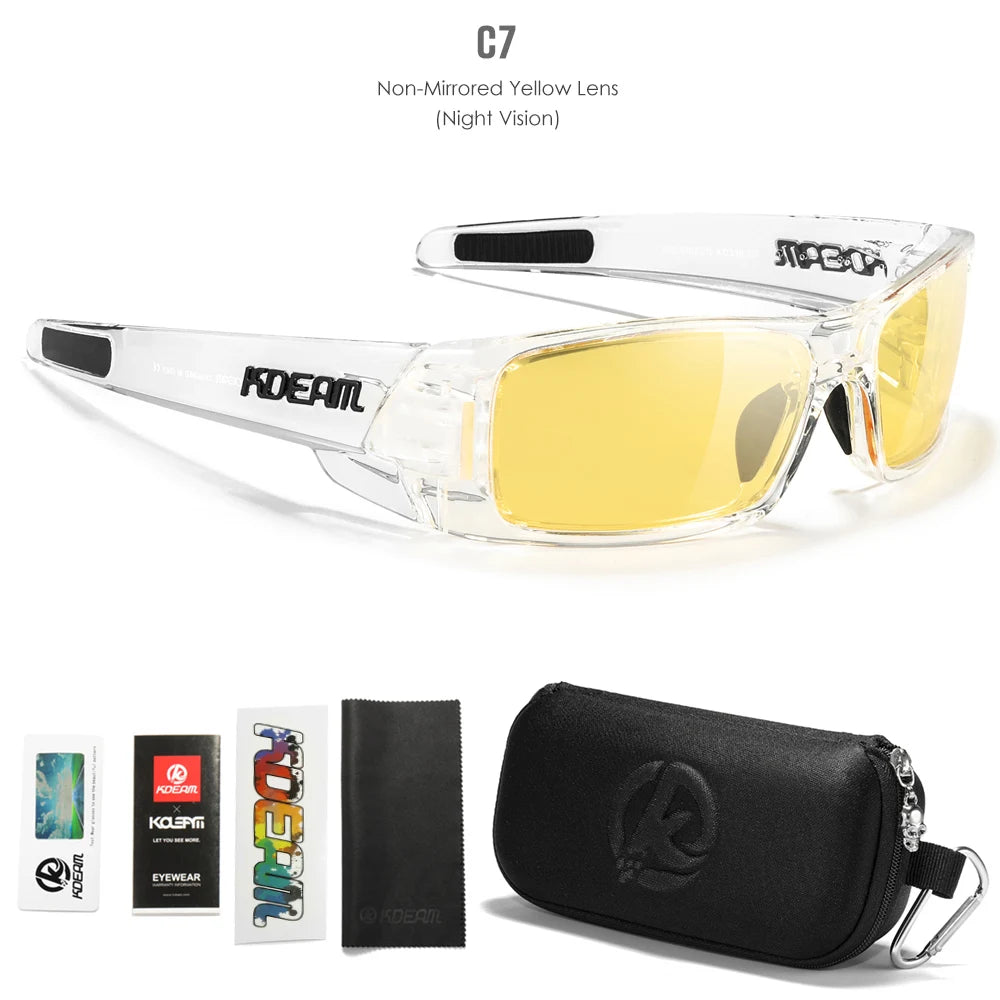KDEAM Men's Fishing Sunglasses All Black Shades With Carrying Zipper Case 2024 New Arrivals - Mammalook