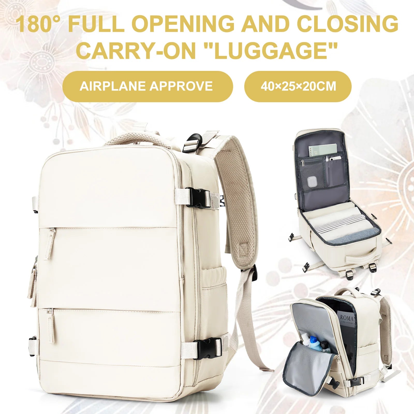 15.6inch Laptop Bag Men's Executive Work Backpack, Backpack Ryanair 40x20x25,Vacuum Packaged Travel Backpack Short-Trip Rucksack - Mammalook