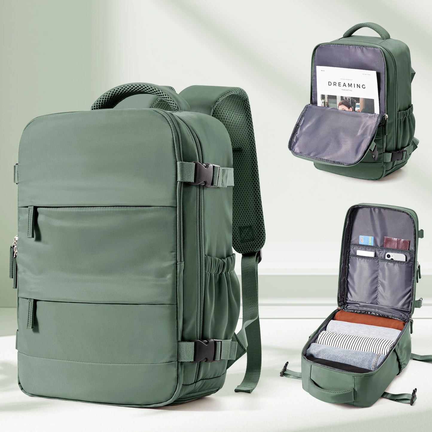 15.6inch Laptop Bag Men's Executive Work Backpack, Backpack Ryanair 40x20x25,Vacuum Packaged Travel Backpack Short-Trip Rucksack - Mammalook