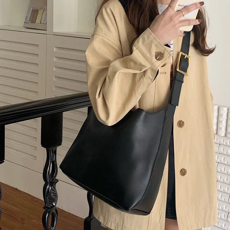 Retro Brown Lazy-Style Shoulder & Crossbody Bag