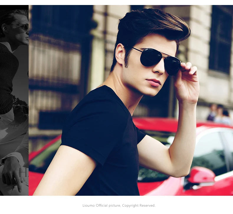 LIOUMO Polarized Aviation Sunglasses – Stylish & Anti-Glare Pilot Glasses for Men & Women