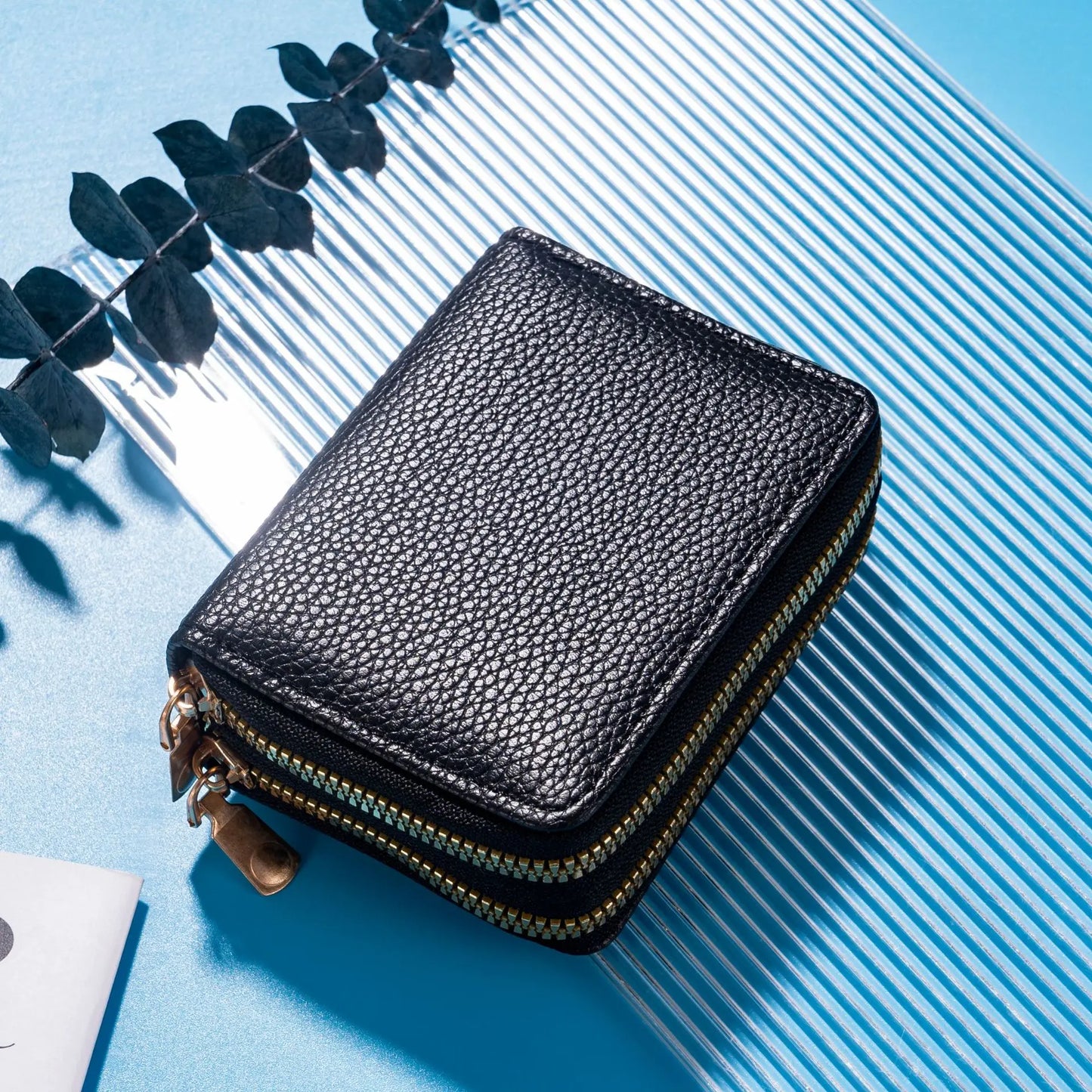 New Double Zipper Wallet Women's Short Wallet PU Leather Credit Card Holder Multi Card Slot Wallet Large Capacity Coin Bag Purse - Mammalook