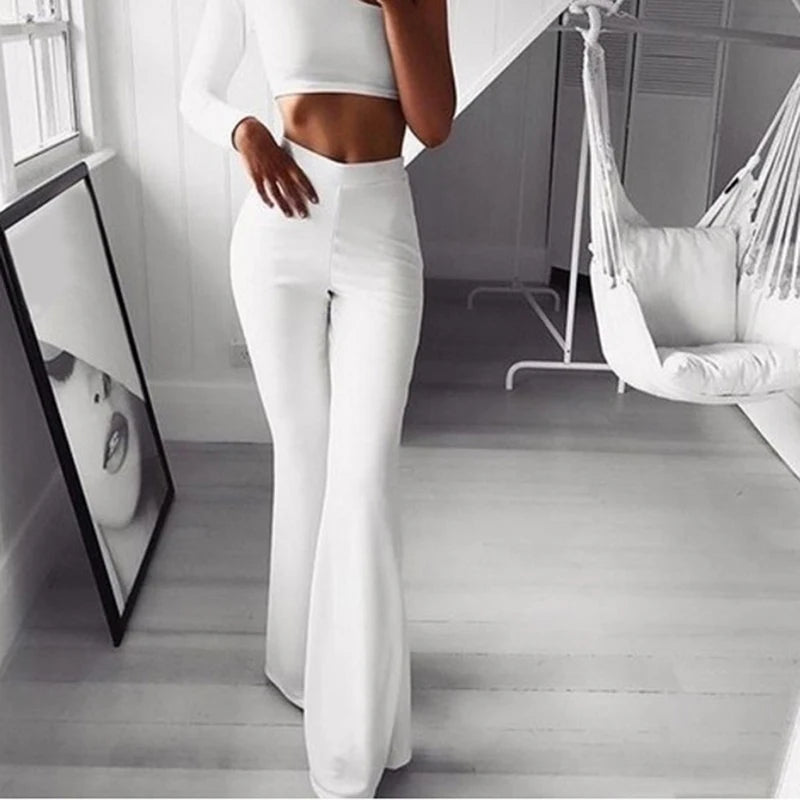 High-Waist Flare Leggings – Seamless Push-Up Gym Workout Pants