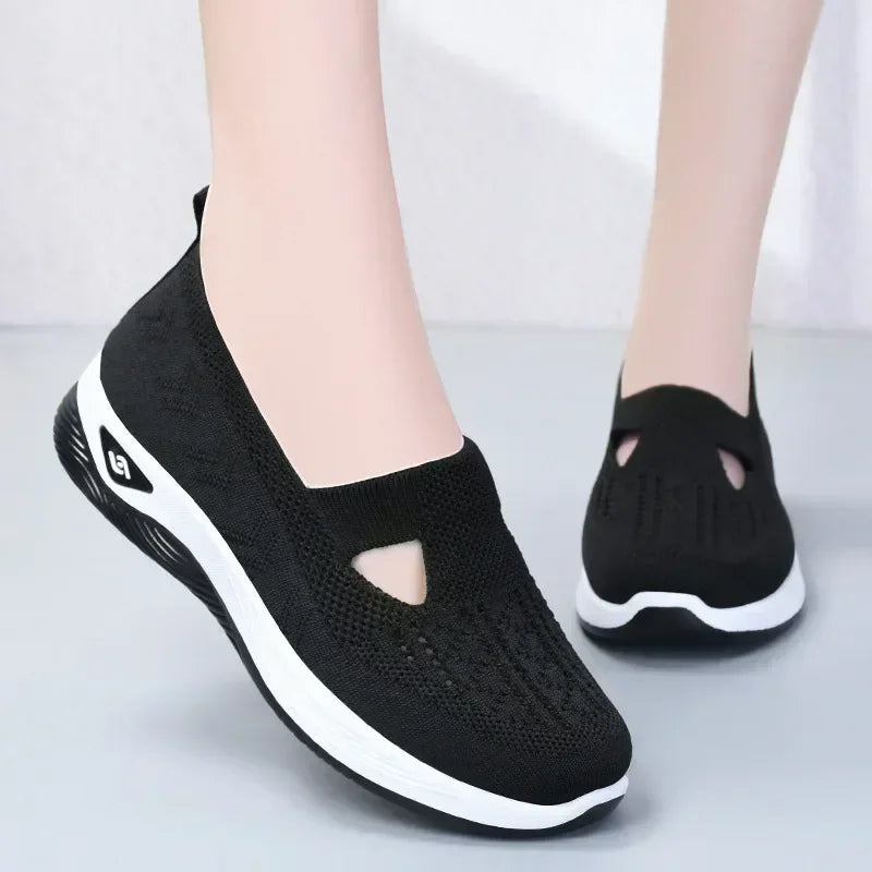 2024 Summer New Comfort Casual Women's Shoes Fashion Soft Sole Breathable Hollow Out Flat Shoes for Women Zapatos De Mujer - Mammalook