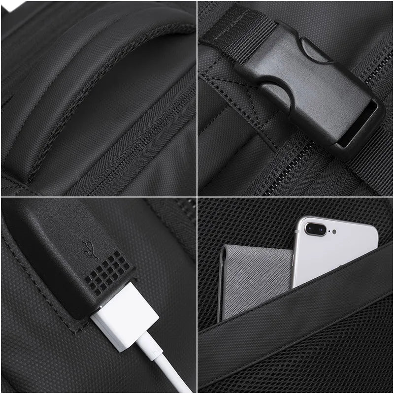 BANGE Travel Backpack Men Business Backpack School Expandable USB Bag Large Capacity 17.3 Laptop Waterproof Fashion Backpack - Mammalook