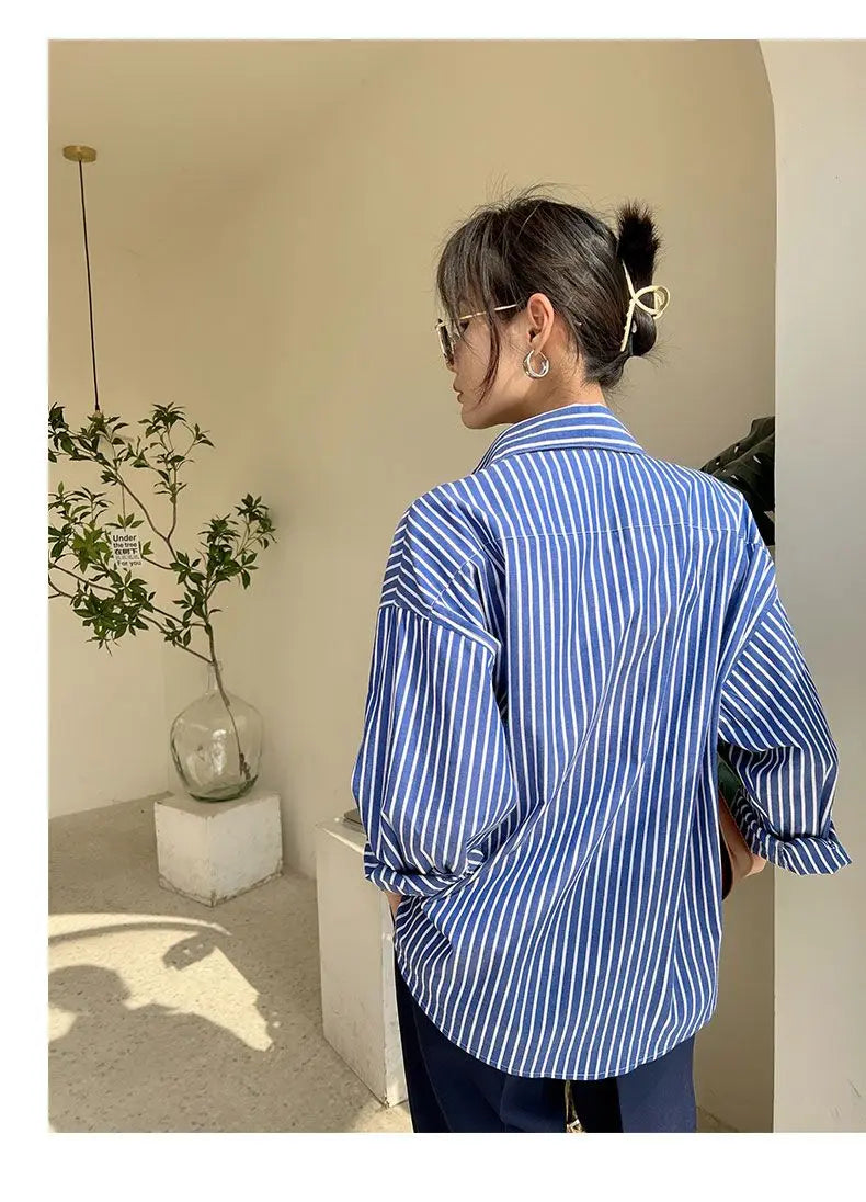 Striped Shirt - Chiffon Blouse for Women