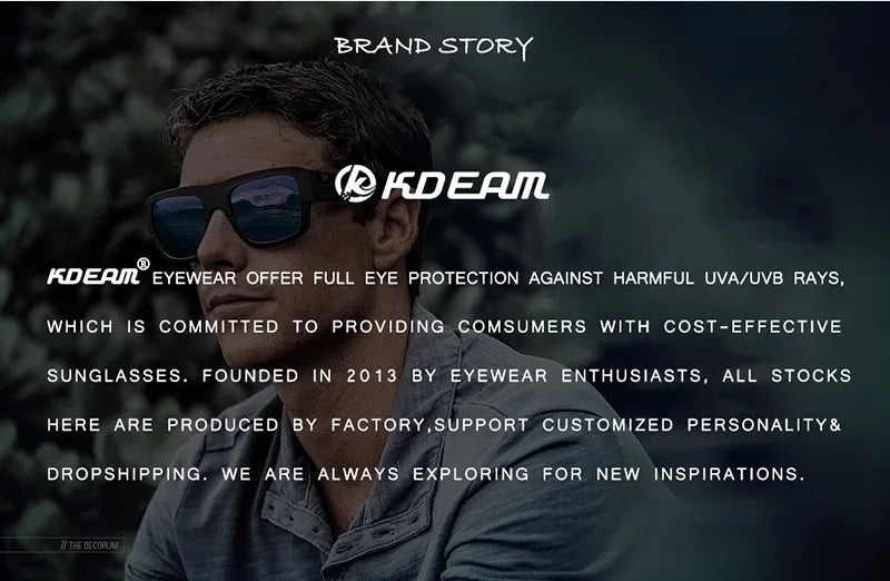 KDEAM 2024 Men's Polarized Sunglasses JAM Style Large Square Frame Glasses Colorful Running Mountaineering Fishing Women Goggles - Mammalook