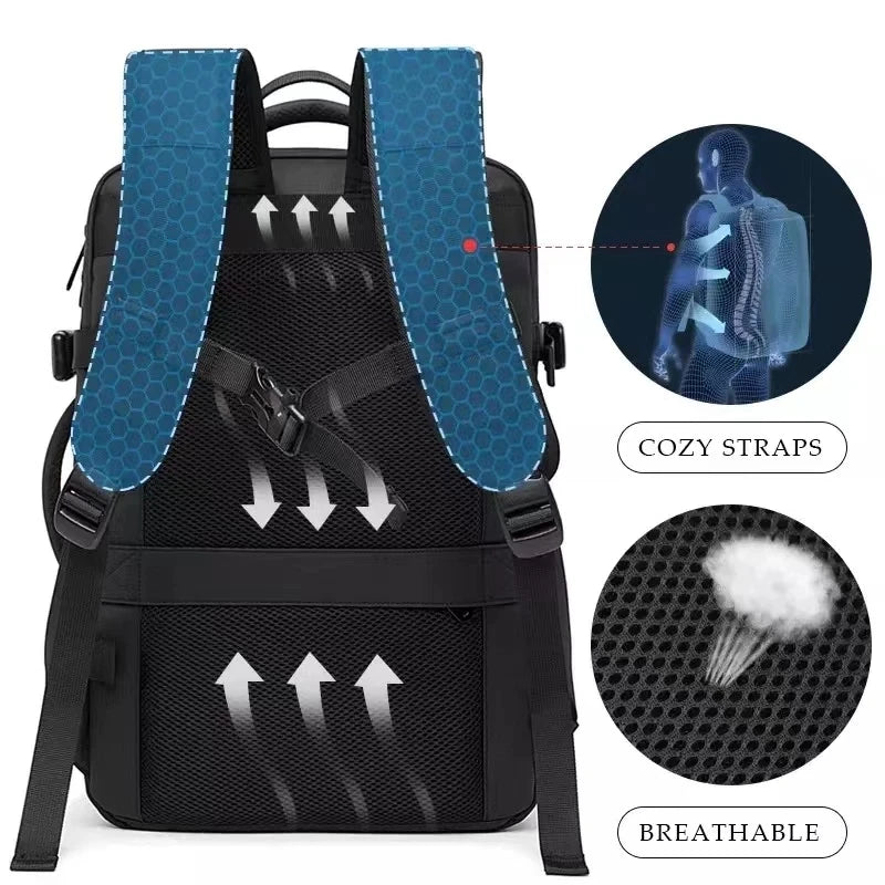 BANGE Travel Backpack Men Business Backpack School Expandable USB Bag Large Capacity 17.3 Laptop Waterproof Fashion Backpack - Mammalook