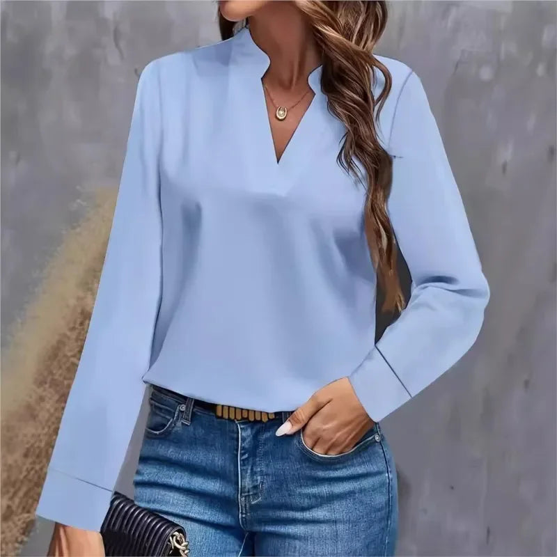 Blouses Spring - Long Sleeve - V-neck