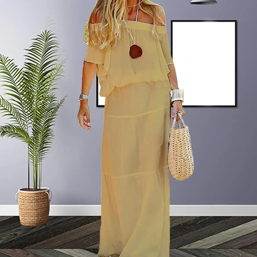 Chic and Elegant White Bohemia Dress V-neck Lace Up Cover Up For Woman 2024 Summer Maxi Dress Beachwear Holiday Beach Slip Dress - Mammalook
