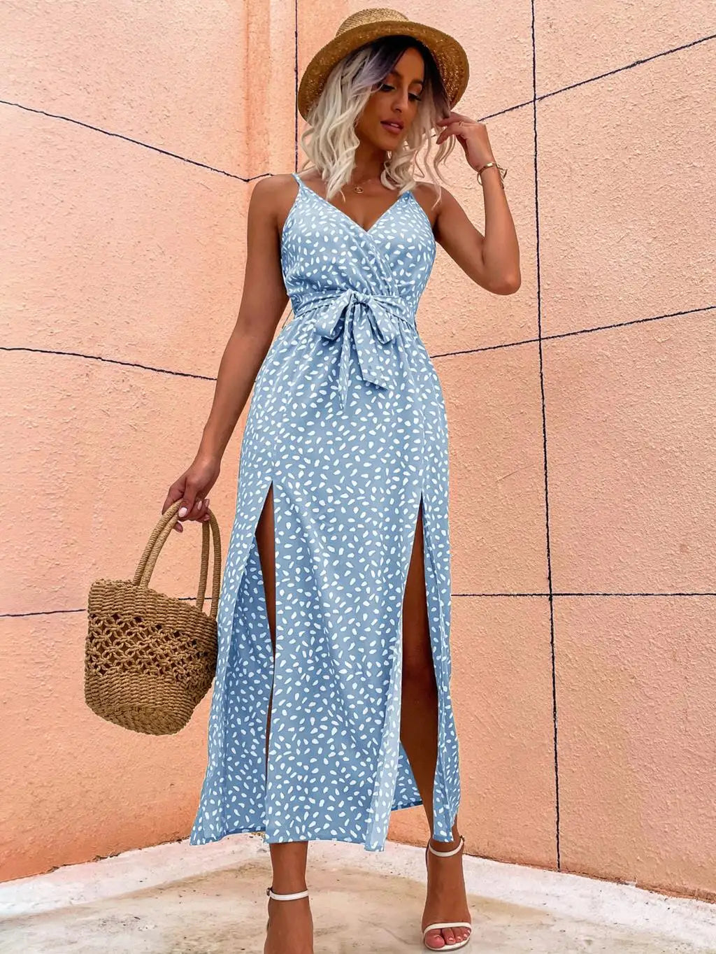 Summer Women Backless Floral Printed Dress