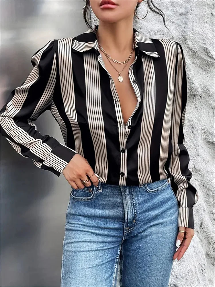 Striped Printed - Long sleeved Shirt