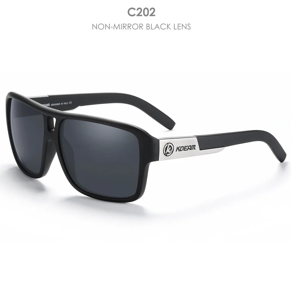 KDEAM 2024 Men's Polarized Sunglasses JAM Style Large Square Frame Glasses Colorful Running Mountaineering Fishing Women Goggles - Mammalook