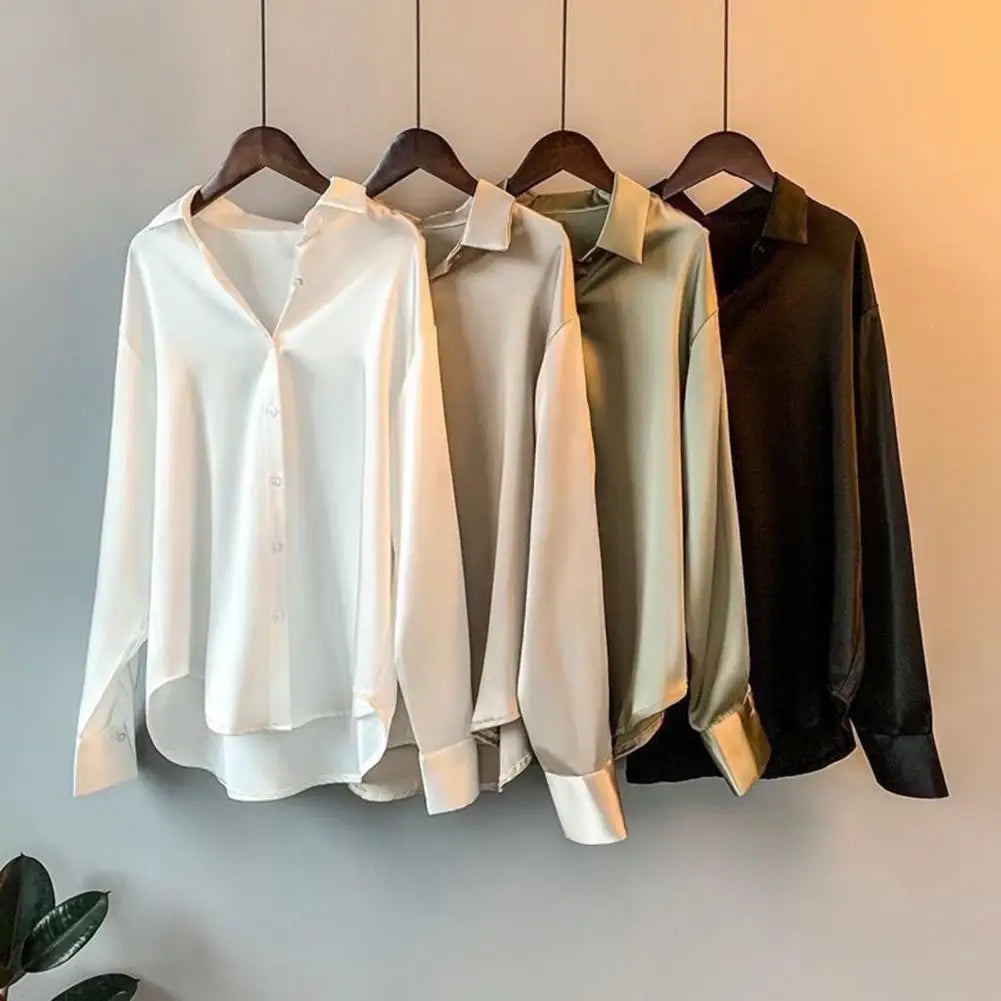 Long Sleeves Blouse - Turndown Collar