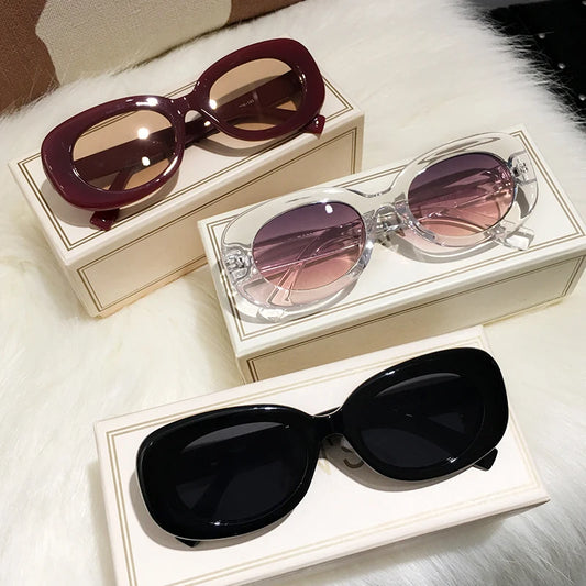 New Luxury Cat Eye Sunglasses for Women Men Retro Vintage Sun Glasses Lovely Red Frame Trend Oval Shades Eyeglasses Female UV400 - Mammalook