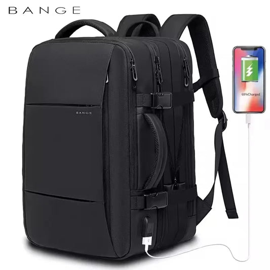 BANGE Travel Backpack Men Business Backpack School Expandable USB Bag Large Capacity 17.3 Laptop Waterproof Fashion Backpack - Mammalook