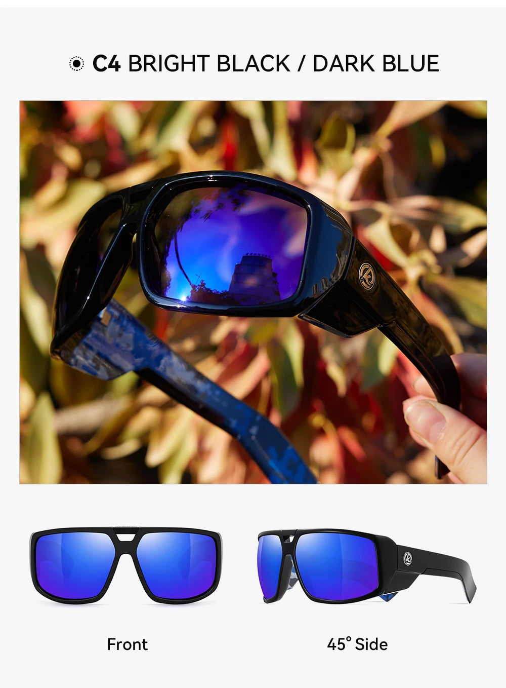 KDEAM Polarized Sports Sunglasses – UV400 Mirrored Lens for Men & Women