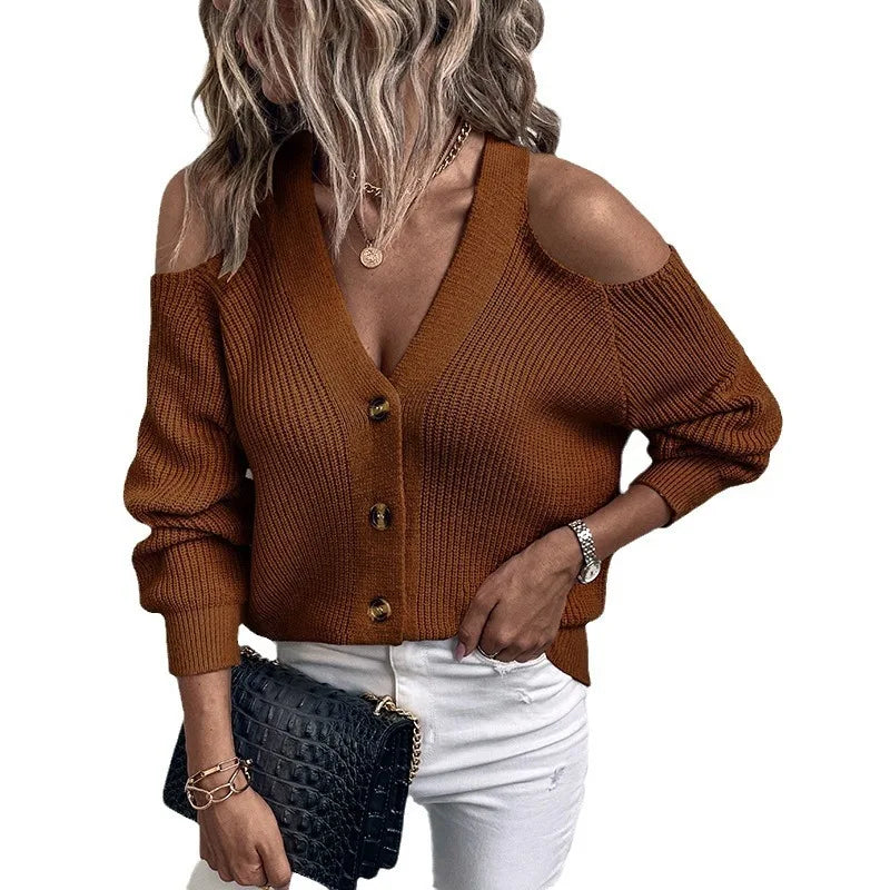 Shoulderless Sweater -Cardigan Women