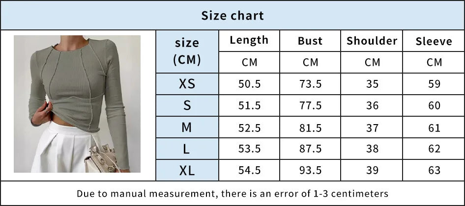 Slim Fit Top - Long Sleeved Round Neck